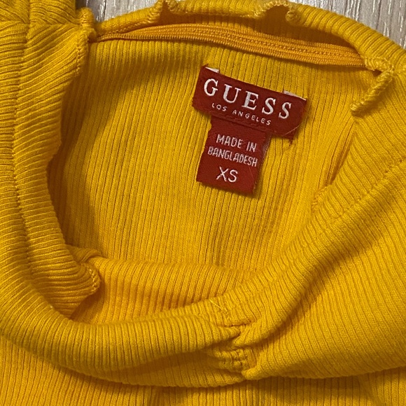 GUESS Yellow Off The Shoulder Top - Picture 3 of 3